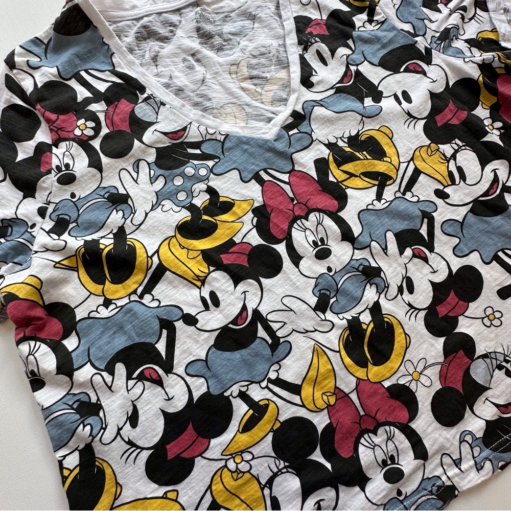 Disney Mickey & Minnie Mouse double sided short sleeve v-neck shirt women’s 2x